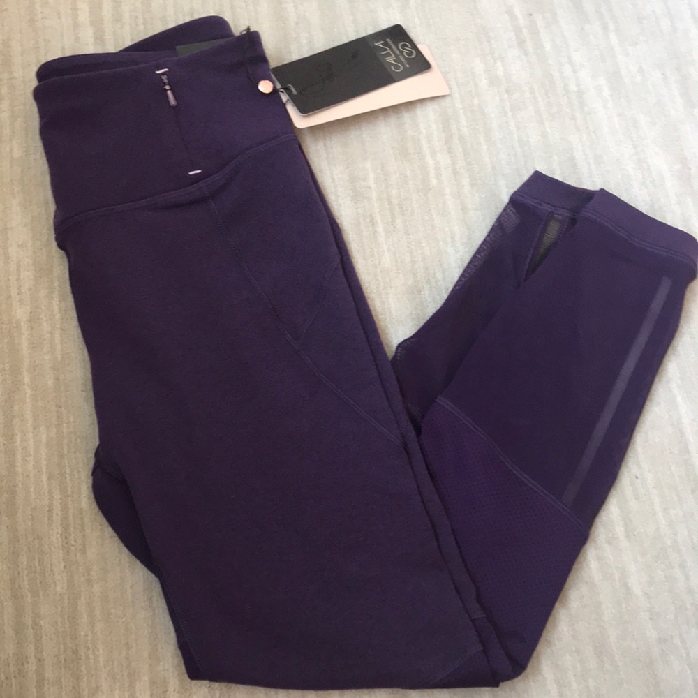 Purple mesh leggings